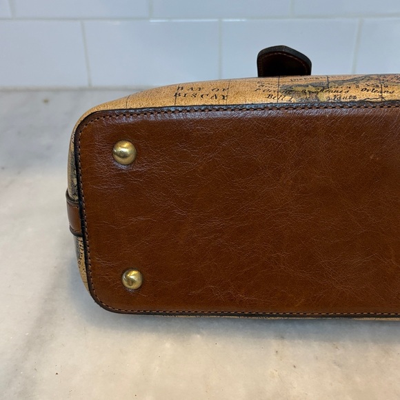 Patricia Nash Bag Purse Handbag Leather Vintage Irving Europe Map Shoulder Bag - Picture 10 of 17